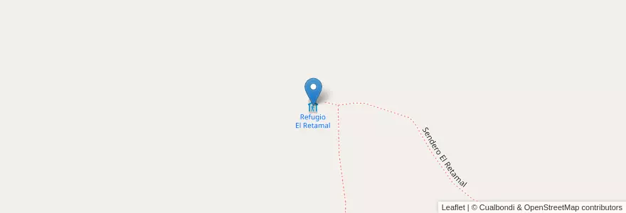 Mapa de ubicacion de Refugio El Retamal en Argentinien, Chile, Provinz Río Negro, Departamento Bariloche.
