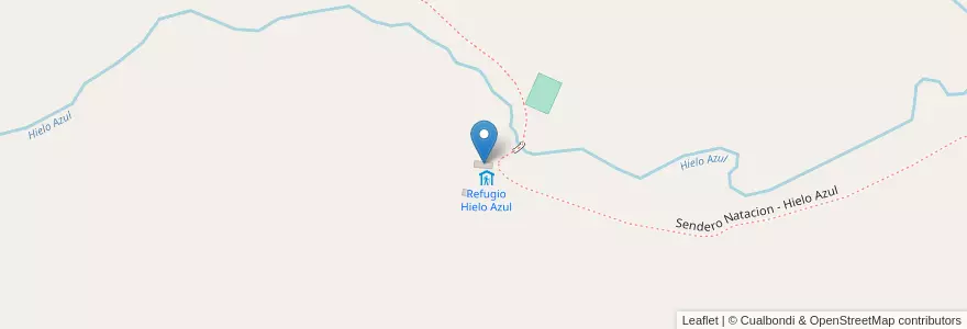 Mapa de ubicacion de Refugio Hielo Azul en アルゼンチン, チリ, リオネグロ州, Departamento Bariloche.