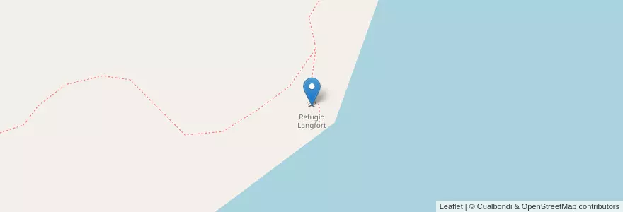 Mapa de ubicacion de Refugio Langfort en Argentina, Santa Cruz Province, Argentina, Chile, Río Chico.