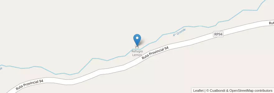 Mapa de ubicacion de Refugio Lemos en Argentinien, Chile, Mendoza, Departamento Tunuyán, Distrito Los Chacales.
