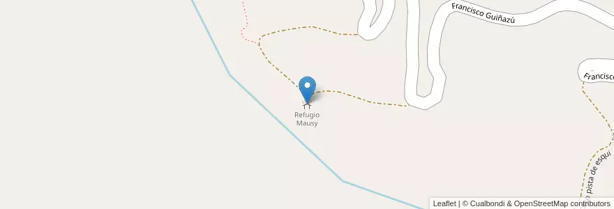 Mapa de ubicacion de Refugio Mausy en آرژانتین, شیلی, Mendoza, Departamento Luján De Cuyo, Distrito Potrerillos.