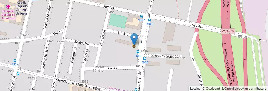 Mapa de ubicacion de Refugio Municipal de Invierno en الأرجنتين, سانتا في, Departamento Rosario, Municipio De Rosario, روساريو.