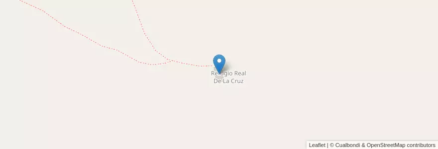 Mapa de ubicacion de Refugio Real De La Cruz en آرژانتین, شیلی, Mendoza, Departamento Tunuyán, Distrito Los Chacales.