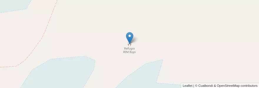 Mapa de ubicacion de Refugio RIM Rojo en Arjantin, Şili, Neuquén, Departamento Huiliches.