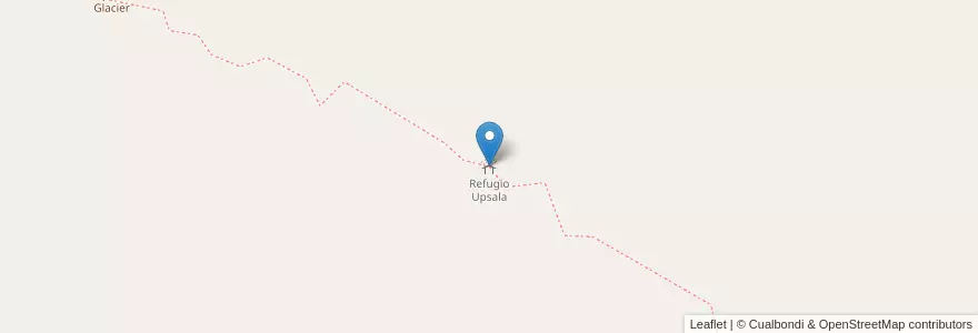Mapa de ubicacion de Refugio Upsala en Argentinien, Provincia De Última Esperanza, Xii Region Von Magellan Und Der Chilenischen Antarktis, Chile, Provinz Santa Cruz, Lago Argentino.
