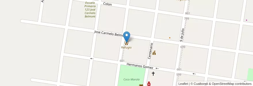 Mapa de ubicacion de Refugio en Аргентина, Корриентес, Departamento General Alvear, Municipio De Alvear.