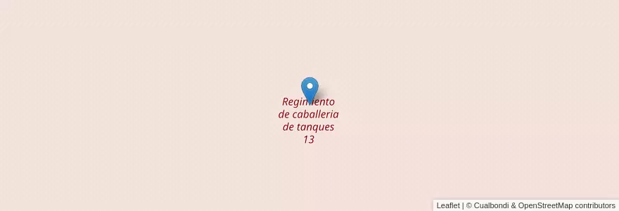 Mapa de ubicacion de Regimiento de caballeria de tanques 13 en 阿根廷, La Pampa, Departamento Maracó, Municipio De General Pico.