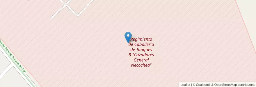 Mapa de ubicacion de Regimiento de Caballería de Tanques 8 "Cazadores General Necochea" en アルゼンチン, ブエノスアイレス州, Partido De Magdalena.