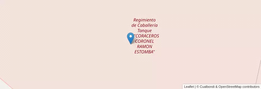Mapa de ubicacion de Regimiento de Caballería Tanque 7 "CORACEROS CORONEL RAMON ESTOMBA" en アルゼンチン, エントレ・リオス州, Departamento Federación, Distrito Mandisoví, Chajarí.
