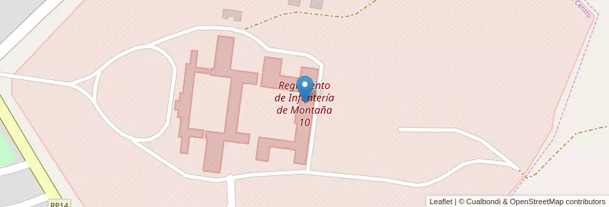 Mapa de ubicacion de Regimiento de Infantería de Montaña 10 en Arjantin, Şili, Neuquén, Departamento Zapala, Mariano Moreno, Covunco Centro.