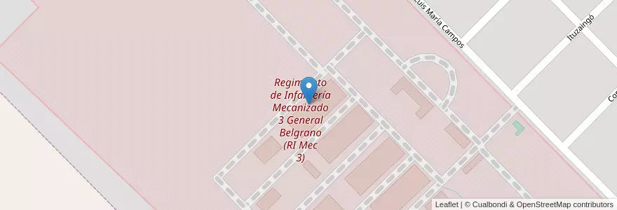 Mapa de ubicacion de Regimiento de Infantería Mecanizado 3 General Belgrano (RI Mec 3) en Arjantin, Buenos Aires, Partido De Saavedra, Pigüé.