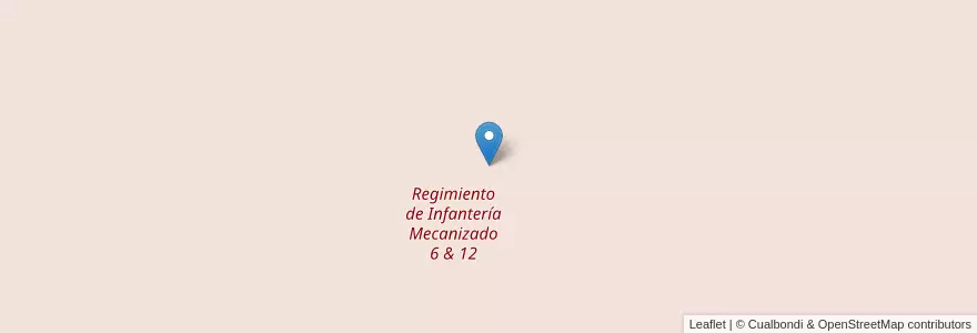 Mapa de ubicacion de Regimiento de Infantería Mecanizado 6 & 12 en Argentina, La Pampa, Departamento Toay, Municipio De Toay.