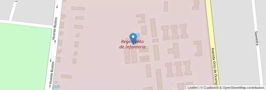 Mapa de ubicacion de Regimiento de Infantería en Argentina, La Rioja, Departamento Capital, La Rioja.