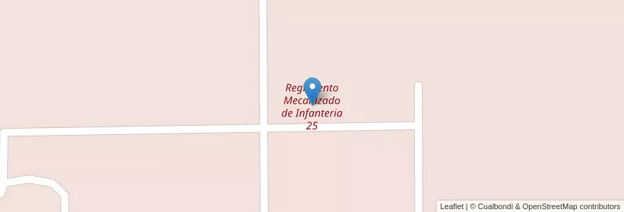 Mapa de ubicacion de Regimiento Mecanizado de Infanteria 25 en Arjantin, Şili, Chubut, Departamento Sarmiento.