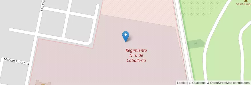 Mapa de ubicacion de Regimiento Nº 6 de Caballería en アルゼンチン, エントレ・リオス州, Departamento Concordia, Distrito Suburbios, Concordia, Concordia.