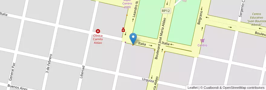 Mapa de ubicacion de Regina en 아르헨티나, Córdoba, Departamento Marcos Juárez, Pedanía Liniers, Municipio De Camilo Aldao, Camilo Aldao.