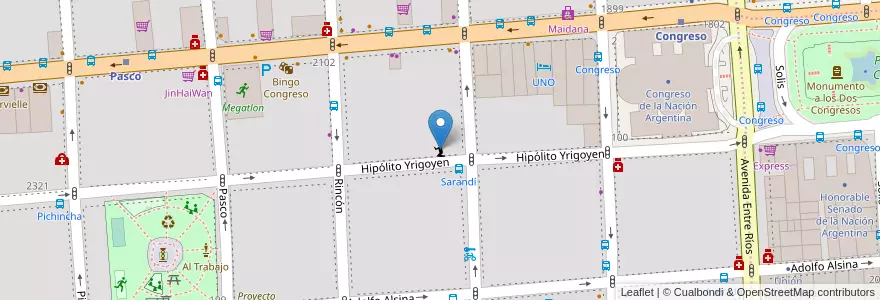 Mapa de ubicacion de Regina Martyrum Congreso, Balvanera en Argentina, Autonomous City Of Buenos Aires, Comuna 3, Autonomous City Of Buenos Aires.