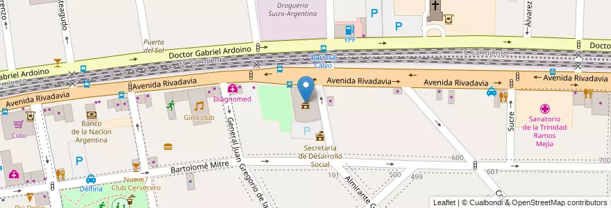 Mapa de ubicacion de Región Descentralizada I Noroeste - Ramos Mejía en Arjantin, Buenos Aires, Partido De La Matanza, Ramos Mejía.