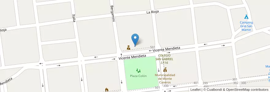 Mapa de ubicacion de Registro Civil en الأرجنتين, Corrientes, Departamento Monte Caseros, Municipio De Monte Caseros.