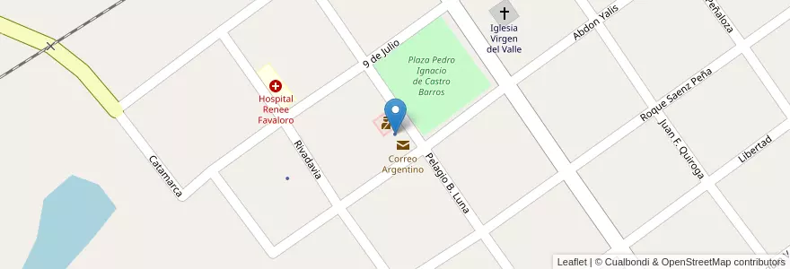 Mapa de ubicacion de Registro Civil en Arjantin, La Rioja, Departamento Rosario Vera Peñaloza.