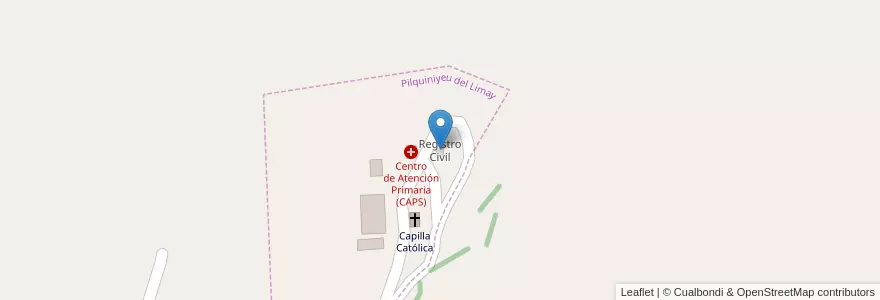 Mapa de ubicacion de Registro Civil en アルゼンチン, チリ, リオネグロ州, Departamento Pilcaniyeu.