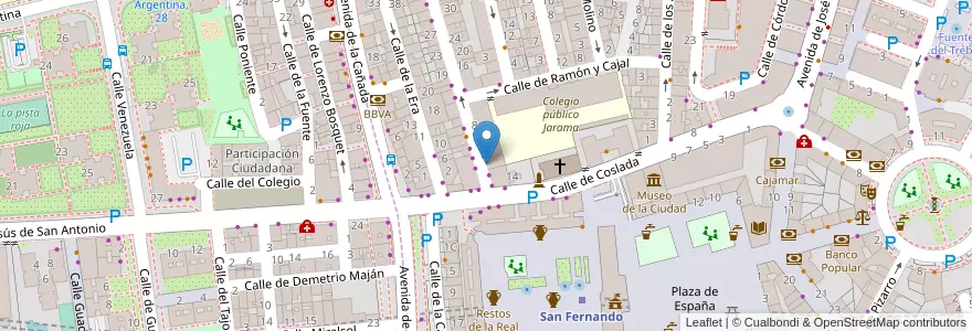 Mapa de ubicacion de Registro de la Propiedad en Spagna, Comunidad De Madrid, Comunidad De Madrid, Área Metropolitana De Madrid Y Corredor Del Henares, San Fernando De Henares, Coslada.