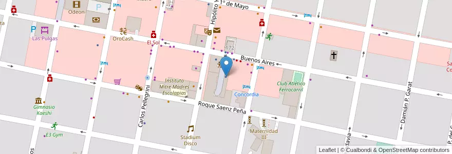Mapa de ubicacion de Registro Municipal de la Propiedad Inmueble en الأرجنتين, إنتري ريوس, Departamento Concordia, Distrito Suburbios, Concordia, Concordia.