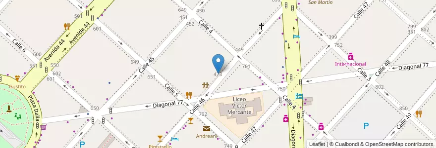 Mapa de ubicacion de Registro Provincial de las Personas - Centros de Documentación RApida (CDR), Casco Urbano en 아르헨티나, 부에노스아이레스주, Partido De La Plata, La Plata.