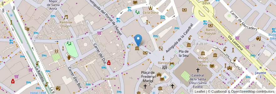 Mapa de ubicacion de Reial Cercle Artístic de Barcelona en Espagne, Catalogne, Barcelone, Barcelonais, Barcelone.
