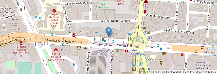 Mapa de ubicacion de Reina Victoria en スペイン, マドリード州, Comunidad De Madrid, Área Metropolitana De Madrid Y Corredor Del Henares, Madrid.