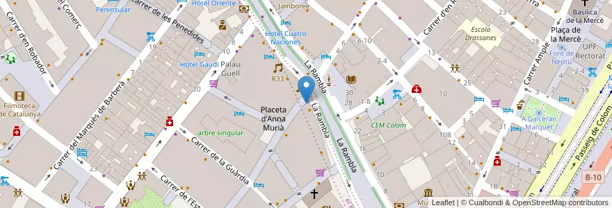 Mapa de ubicacion de Relaujeria Saura en 西班牙, Catalunya, Barcelona, Barcelonès, Barcelona.