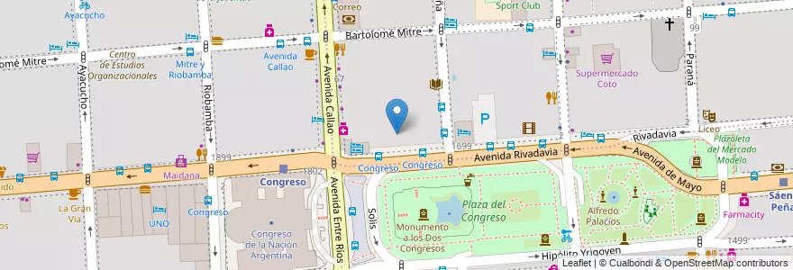 Mapa de ubicacion de Reloj, San Nicolas en Arjantin, Ciudad Autónoma De Buenos Aires, Buenos Aires.