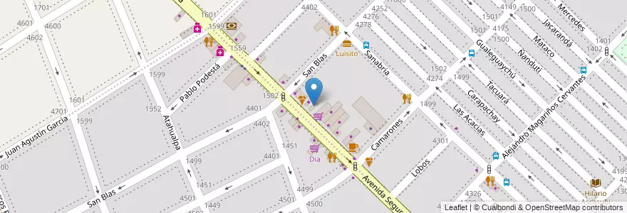 Mapa de ubicacion de Relojeria Bugauza, Floresta en آرژانتین, Ciudad Autónoma De Buenos Aires, Buenos Aires, Comuna 10.