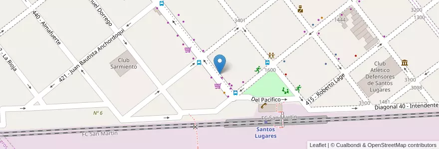 Mapa de ubicacion de Remis en آرژانتین, استان بوئنوس آیرس, Partido De Tres De Febrero, Santos Lugares.