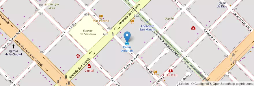 Mapa de ubicacion de Remís Amerian en Arjantin, Chaco, Departamento San Fernando, Resistencia, Resistencia.