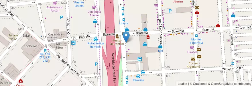 Mapa de ubicacion de Remis Del Valle, Liniers en Arjantin, Ciudad Autónoma De Buenos Aires, Buenos Aires, Partido De Tres De Febrero.