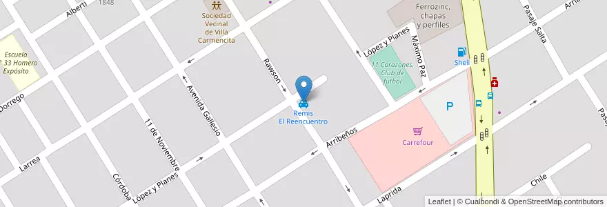 Mapa de ubicacion de Remis El Reencuentro en Аргентина, Буэнос-Айрес, Partido De Zárate.