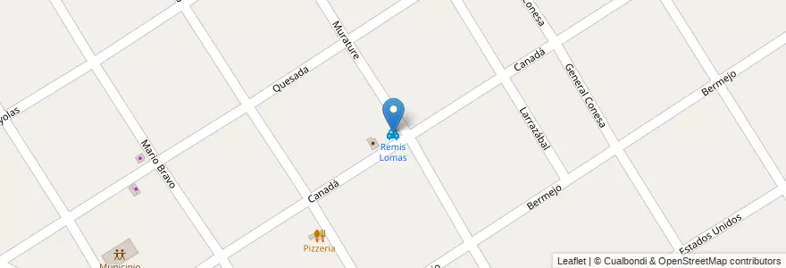 Mapa de ubicacion de Remis Lomas en アルゼンチン, ブエノスアイレス州, Partido De Lomas De Zamora, Villa Fiorito.