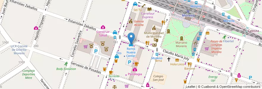 Mapa de ubicacion de Remis Nueva Center en Argentina, Provincia Di Buenos Aires, Partido De Moreno, Moreno.
