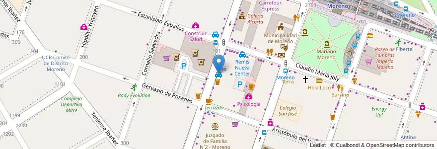 Mapa de ubicacion de Remis Open en Arjantin, Buenos Aires, Partido De Moreno, Moreno.