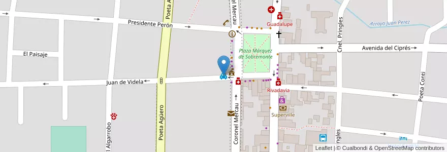 Mapa de ubicacion de Remis Plaza en Аргентина, Сан-Луис, Junín, Municipio De Merlo, Villa De Merlo.