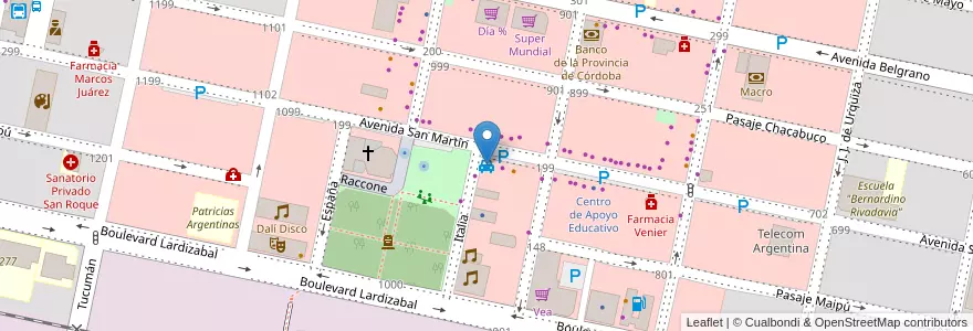 Mapa de ubicacion de Remis Real en Argentina, Córdoba, Departamento Marcos Juárez, Pedanía Espinillos, Municipio De Marcos Juárez.