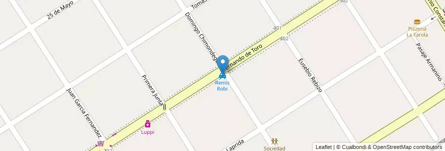 Mapa de ubicacion de Remis Robi en Arjantin, Buenos Aires, Partido De Esteban Echeverría, Monte Grande.
