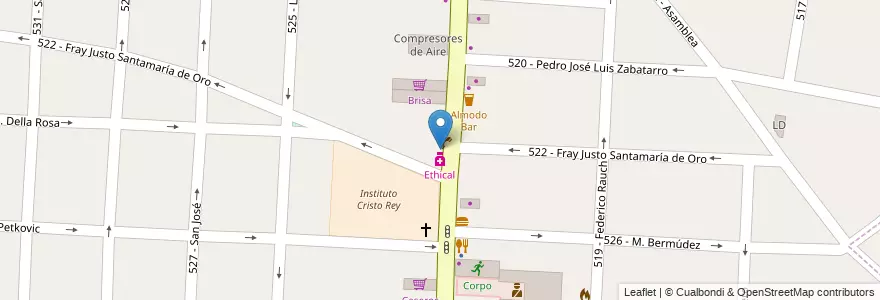 Mapa de ubicacion de Remis San Jorge en 阿根廷, 布宜诺斯艾利斯省, Partido De Tres De Febrero, Caseros.