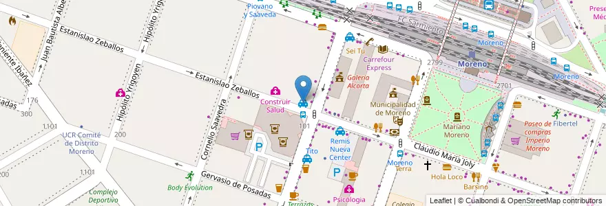 Mapa de ubicacion de Remis Zeballos en Argentina, Buenos Aires, Partido De Moreno, Moreno.