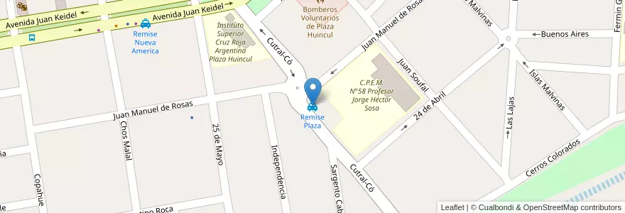 Mapa de ubicacion de Remise Plaza en Arjantin, Şili, Neuquén, Departamento Confluencia, Municipio De Plaza Huincul, Plaza Huincul.