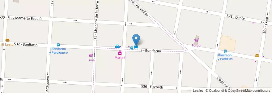 Mapa de ubicacion de Remisera en Arjantin, Buenos Aires, Partido De Tres De Febrero, Caseros.