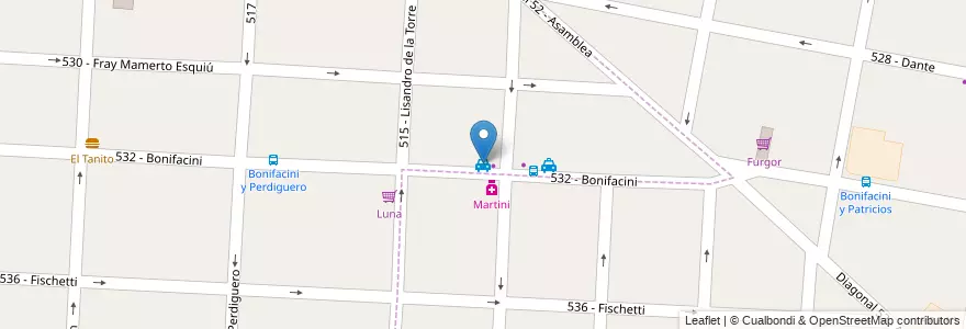 Mapa de ubicacion de Remisera en Arjantin, Buenos Aires, Partido De Tres De Febrero, Caseros.