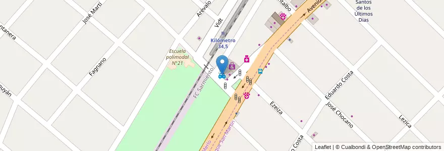 Mapa de ubicacion de Remisería en Arjantin, Buenos Aires, Partido De Merlo, Merlo.