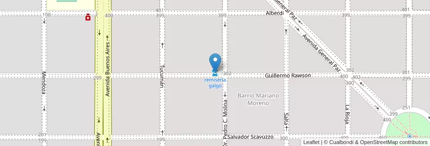 Mapa de ubicacion de remiseria galgo en Аргентина, Кордова, Departamento Tercero Arriba, Pedanía Salto, Municipio De Almafuerte, Almafuerte.